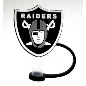 Sport Straw Cover Cap Compatible Tumbler Silicone Straw Raiders Logo Lot 4